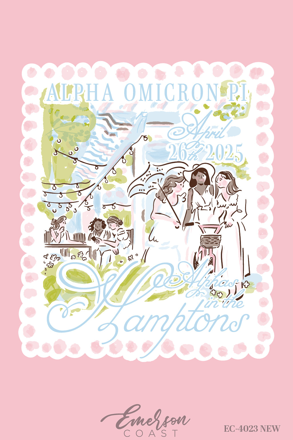 Alpha Omicron Pi University Of Oklahoma Hamptons Formal T-Shirt