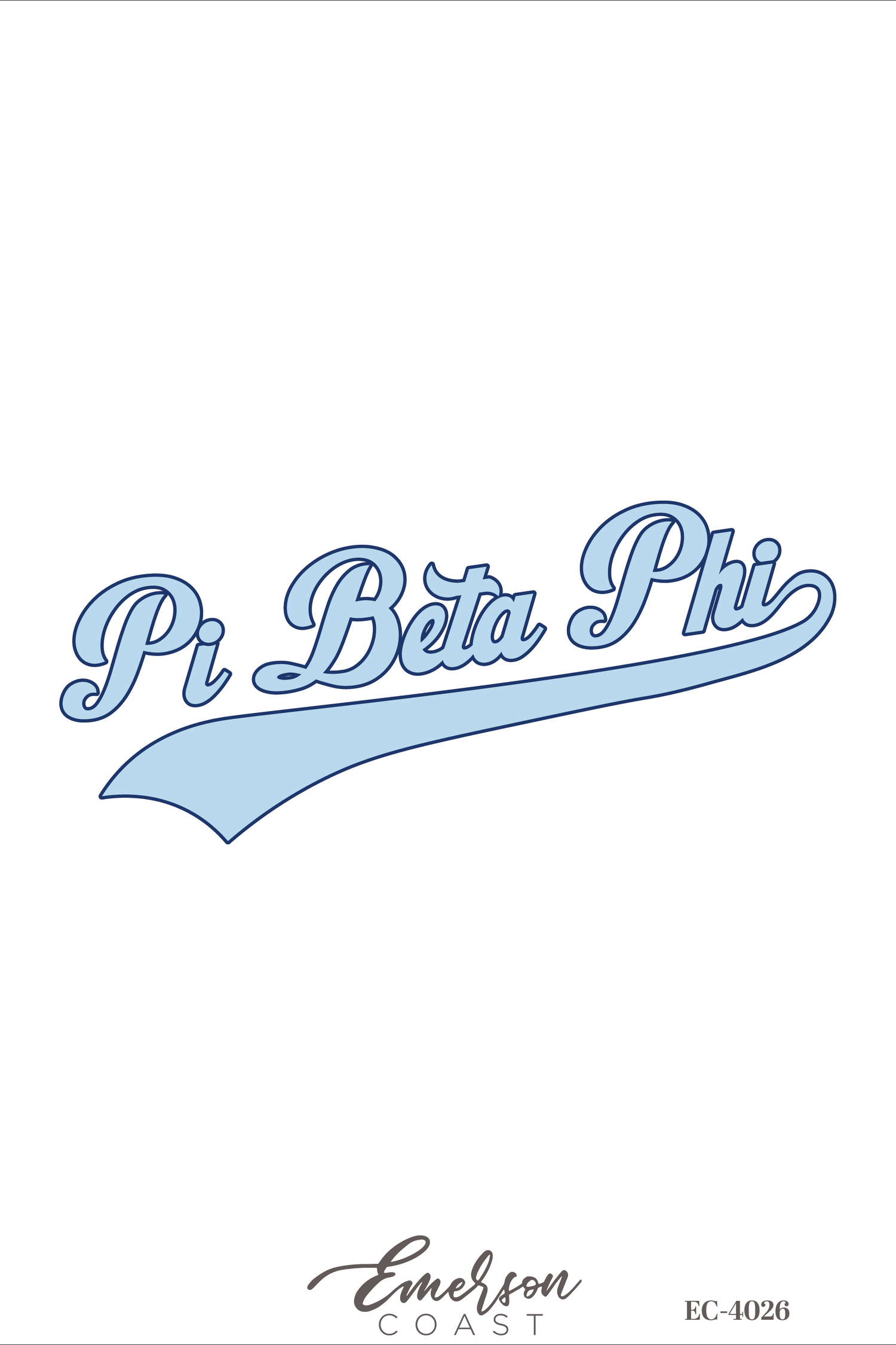 Pi Beta Phi Light Blue Script Baseball Jersey