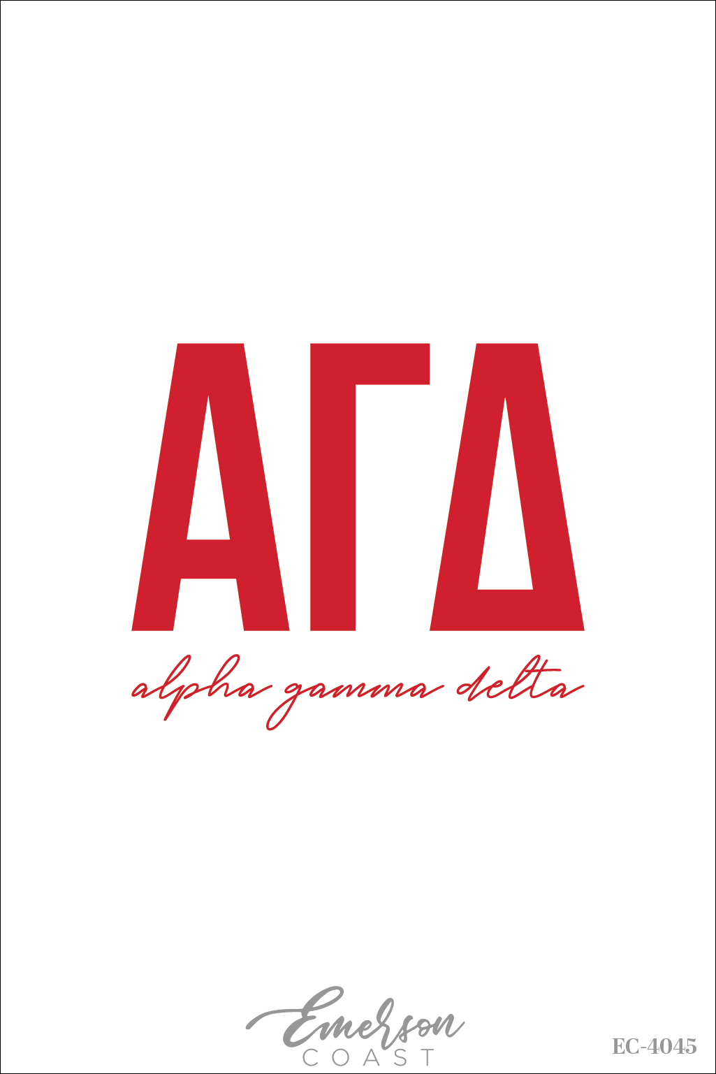 Alpha Gamma Delta Red Letters Recruitment Tee