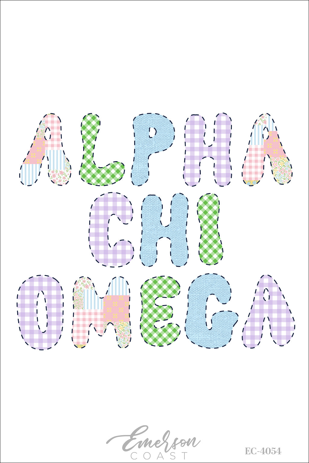 Alpha Chi Omega Recruitment Patchwork Letters Tee