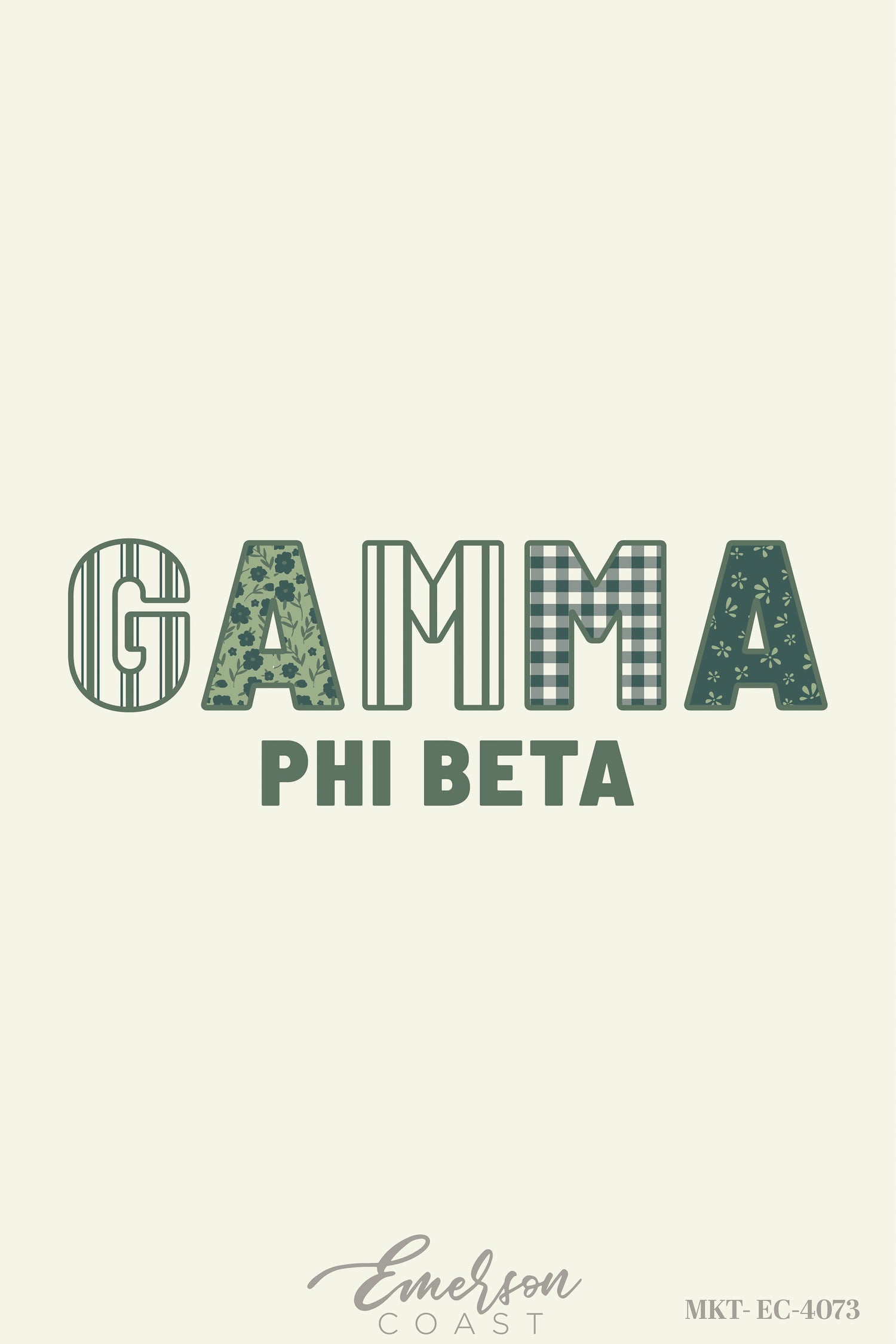 Gamma Phi Beta Green Patchwork Recruitment Tee