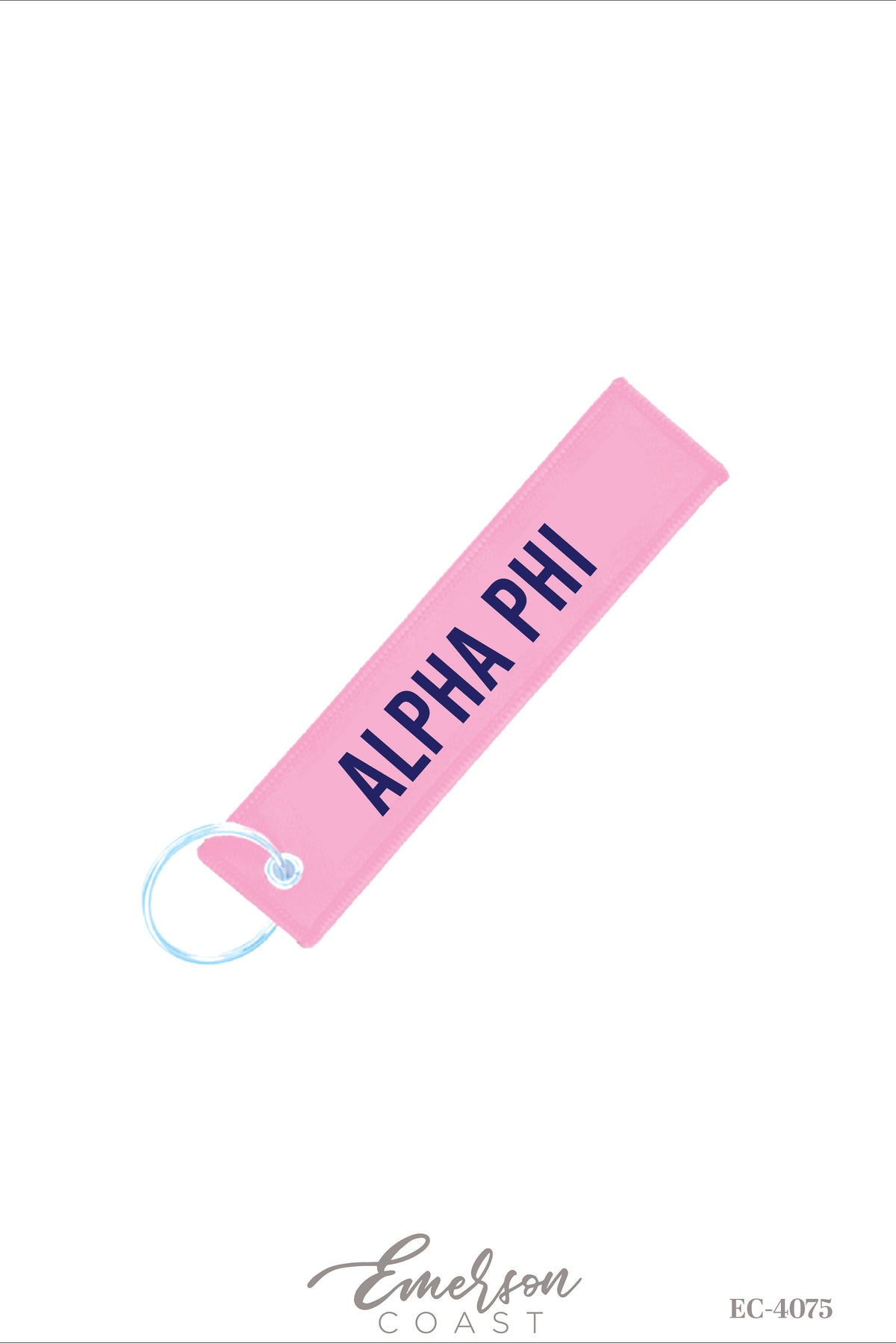Alpha Phi Pink Embroidered Keychain T-Shirt