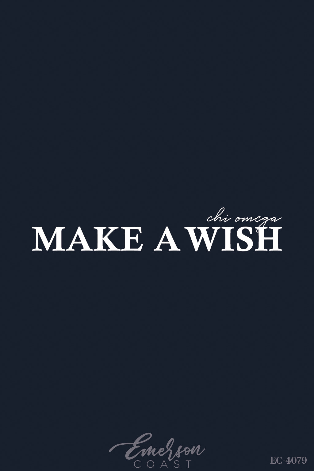 Chi Omega Navy Make A Wish Simple T-Shirt