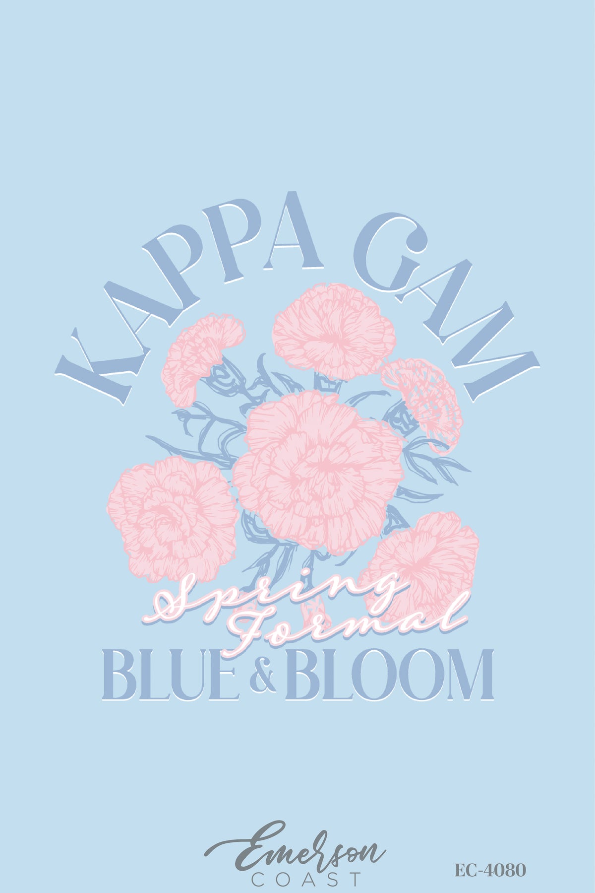 Kappa Kappa Gamma Virginia Tech University Blue and Bloom Spring Formal T-Shirt