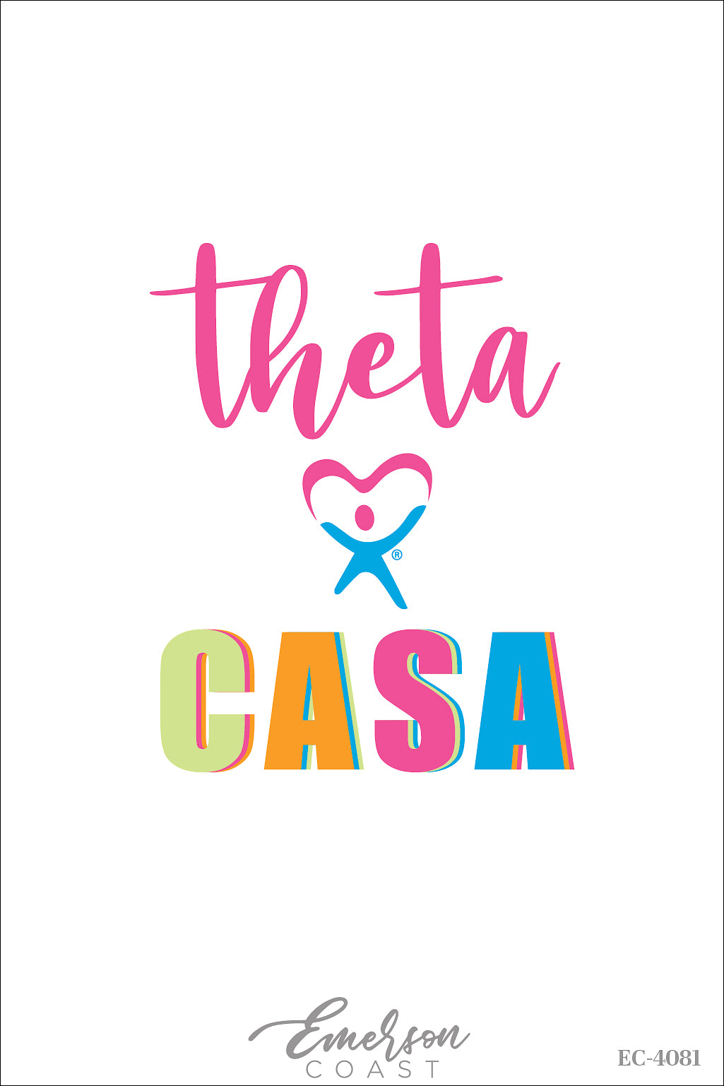 Kappa Alpha Theta Colorful Casa Philanthropy Round Recruitment T-Shirt