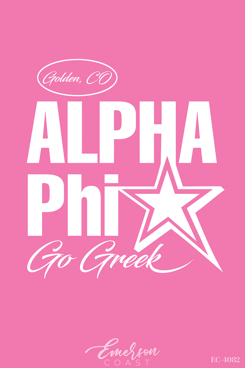 Alpha Phi Colorado School Of Mines FDOC Pink Tee
