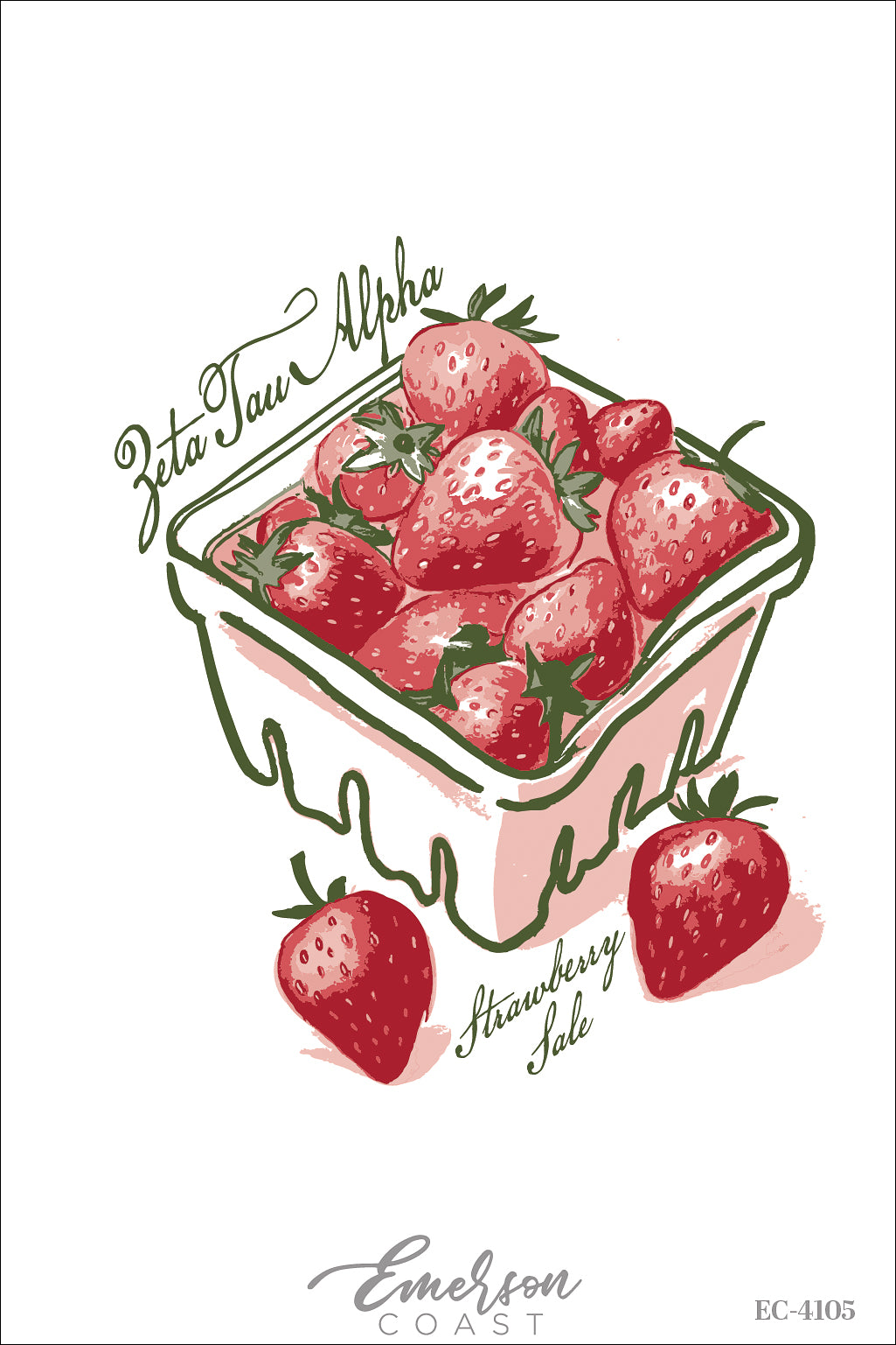 Zeta Tau Alpha Strawberry Carton Philanthropy T-Shirt