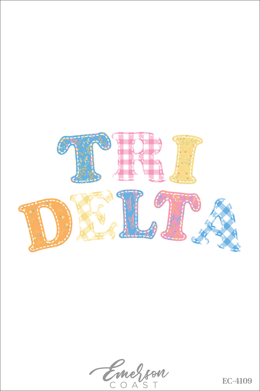 Delta Delta Delta Colorful Patchwork Recruitment Tee
