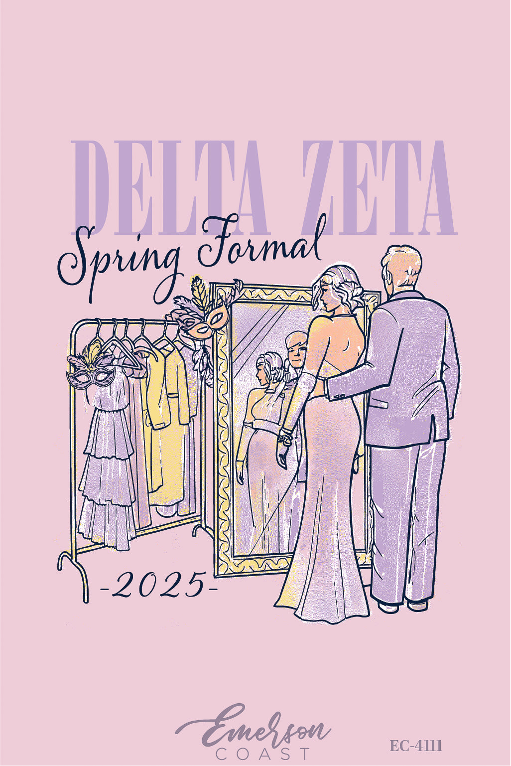 Delta Zeta Clemson University Masquerade Spring Formal T-Shirt