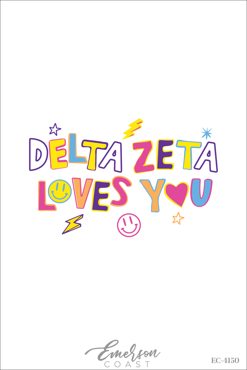 Delta Zeta Colorful Doodle Love T-Shirt