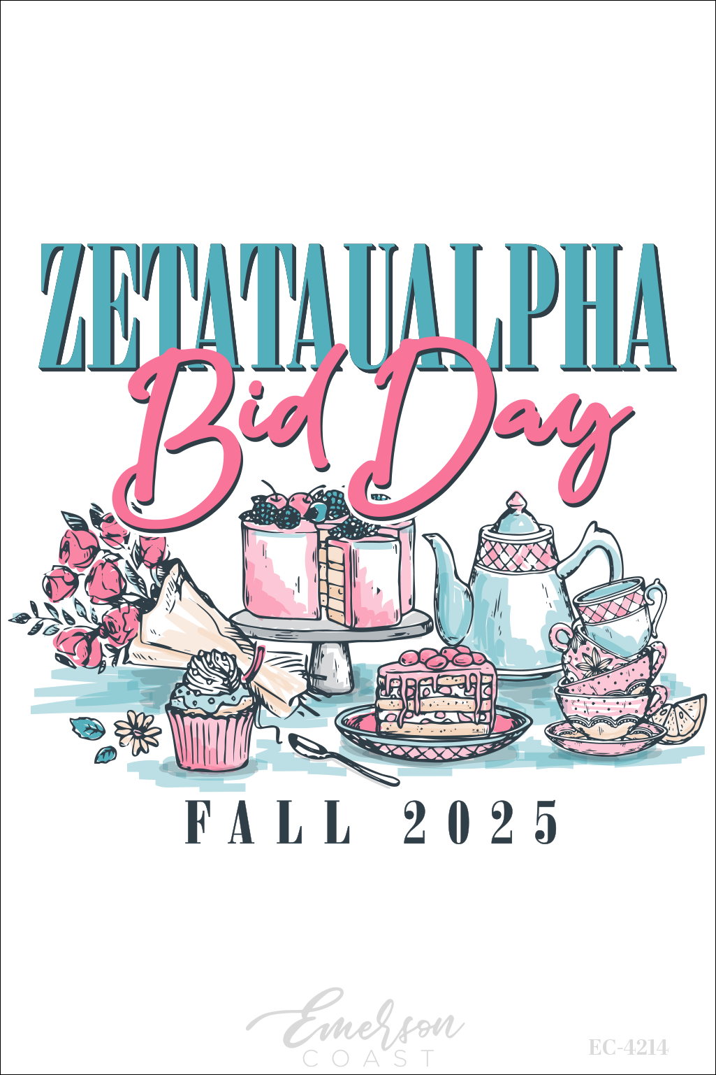Zeta Tau Alpha Tea Party Bid Day T-Shirt