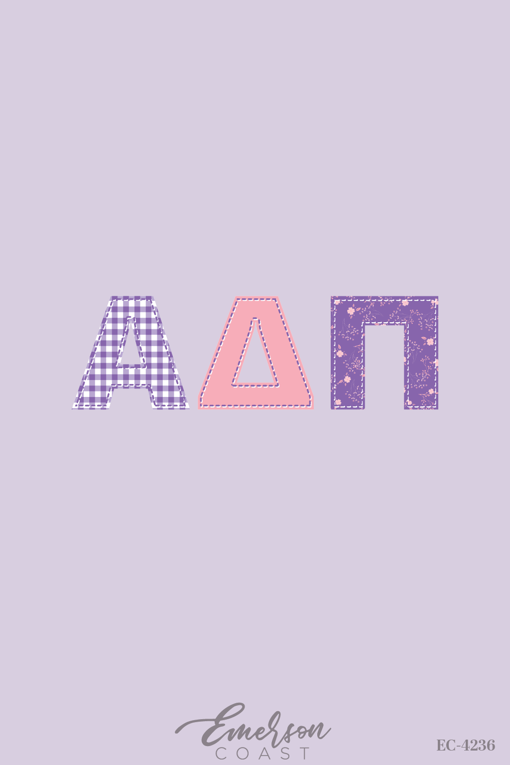 Alpha Delta Pi Purple Patchwork Set Shorts