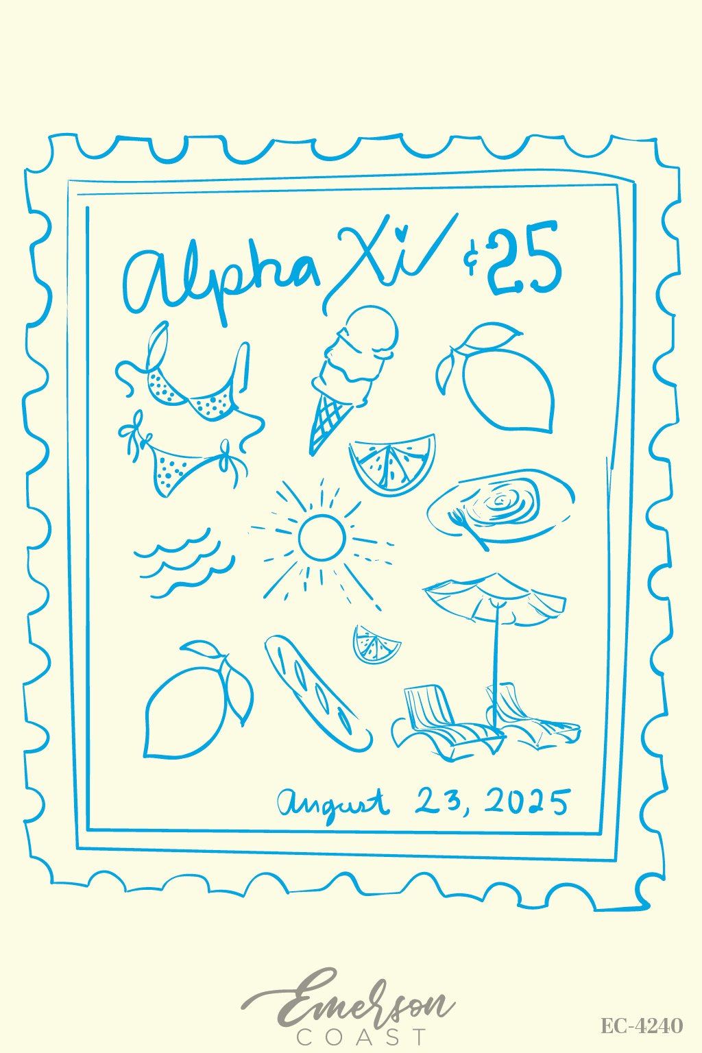 Alpha Xi Delta Coastal Bid Day Tote