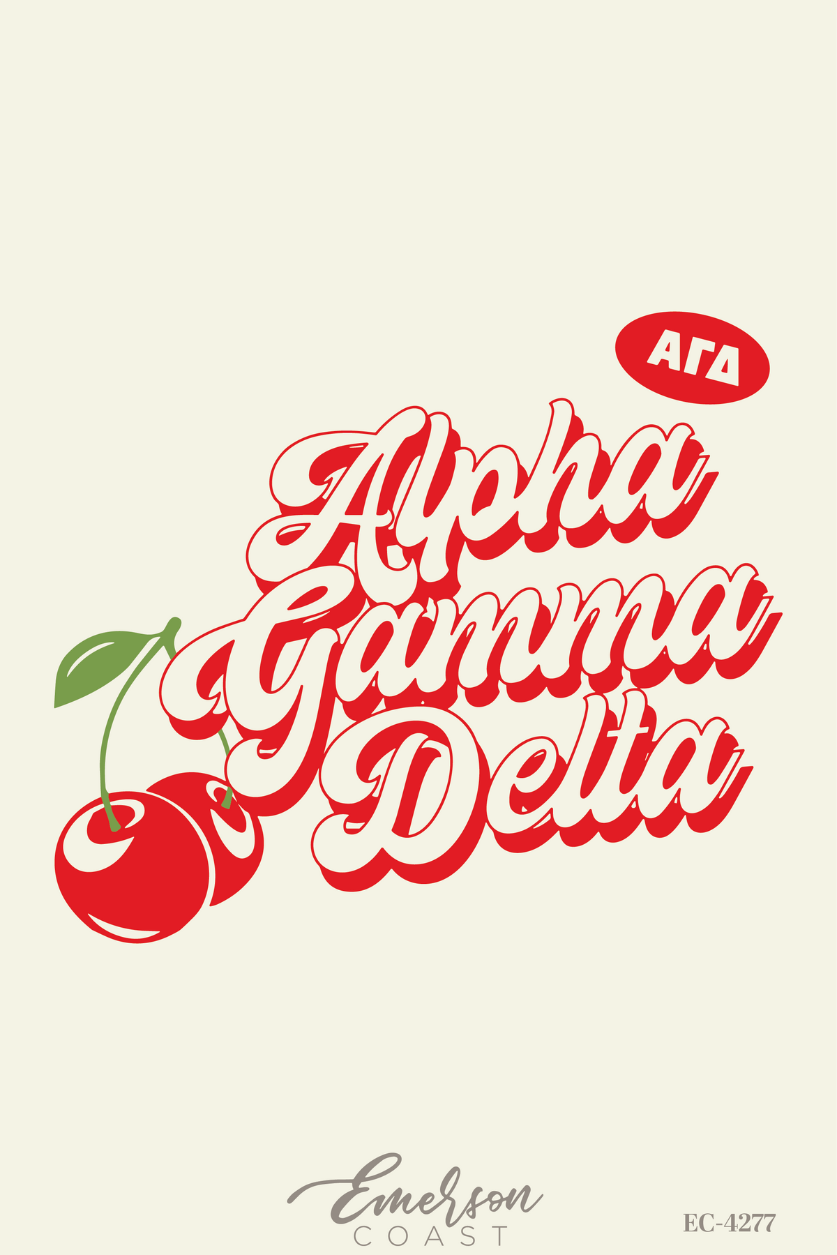 Alpha Gamma Delta Cherry On Top Bid Day T-Shirt