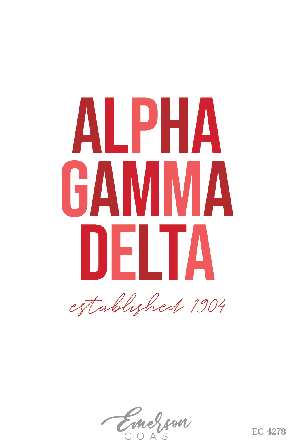 Alpha Gamma Delta Red Font Notch T-Shirt