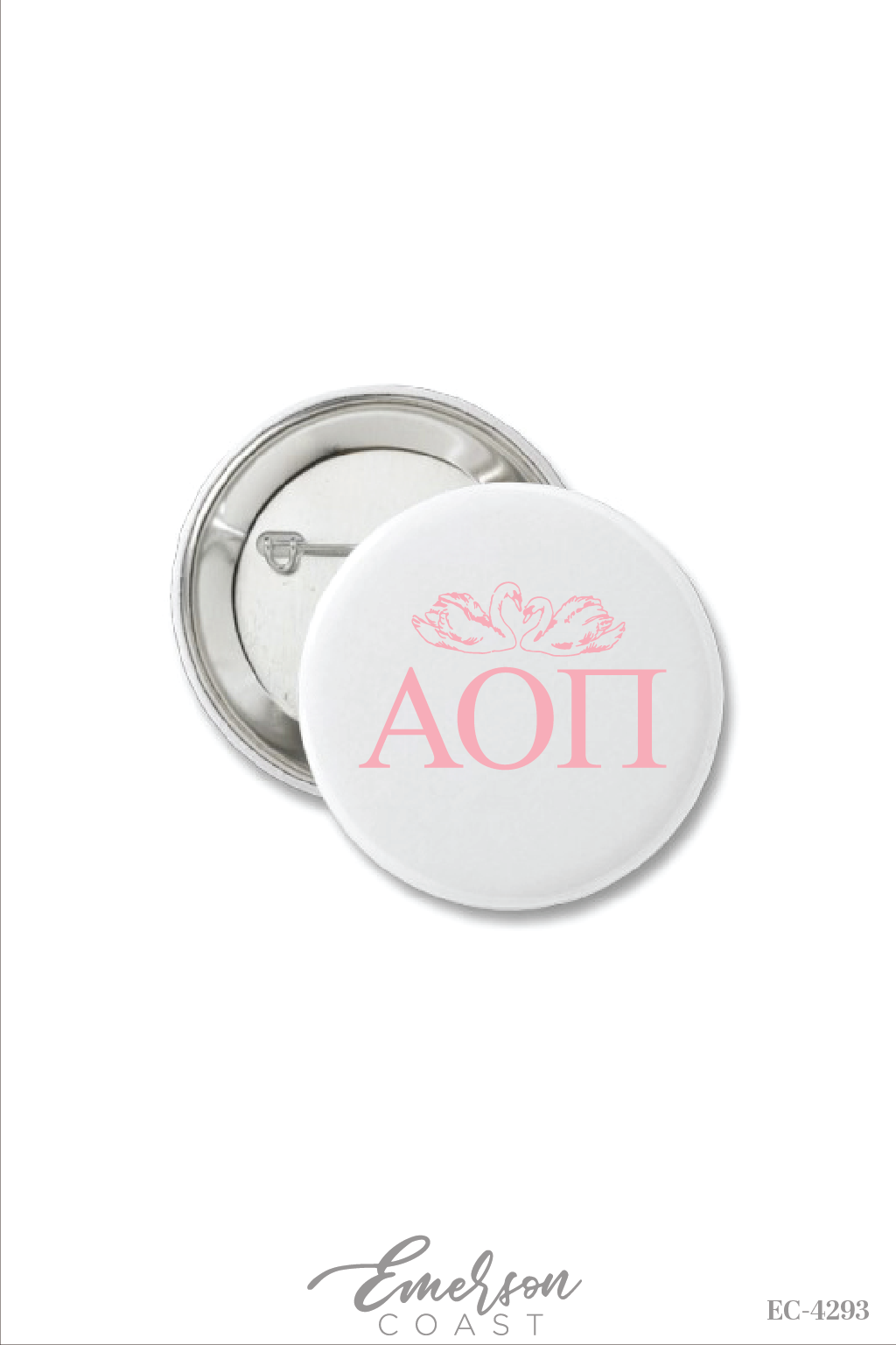 Alpha Omicron Pi Swan Bid Day Button T-Shirt