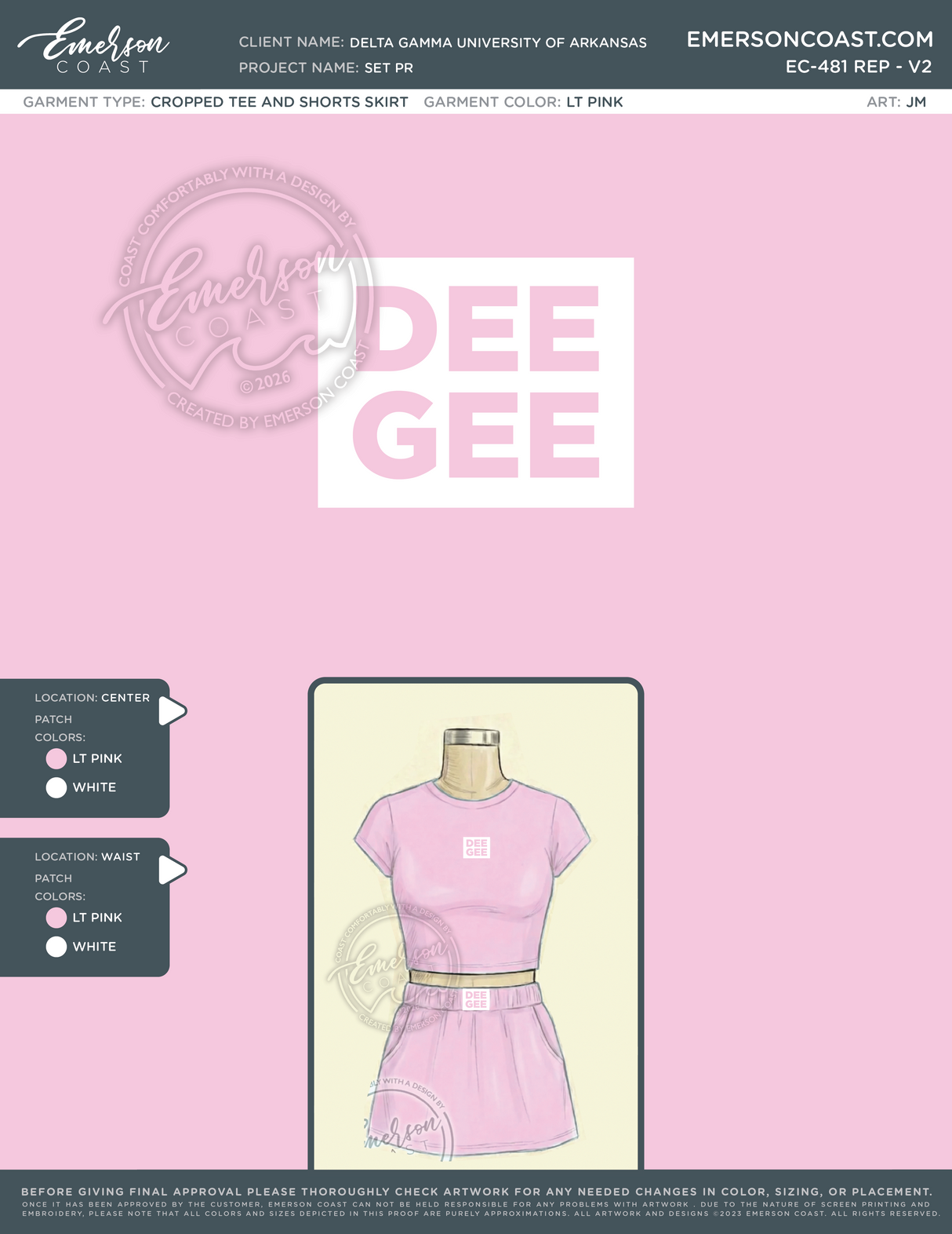 EC-481 REP Delta Gamma University of Arkansas Set PR
