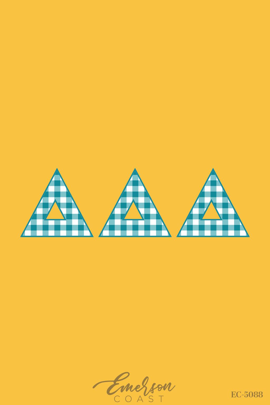 Delta Delta Delta Teal and Mustard Gingham Letter Jersey