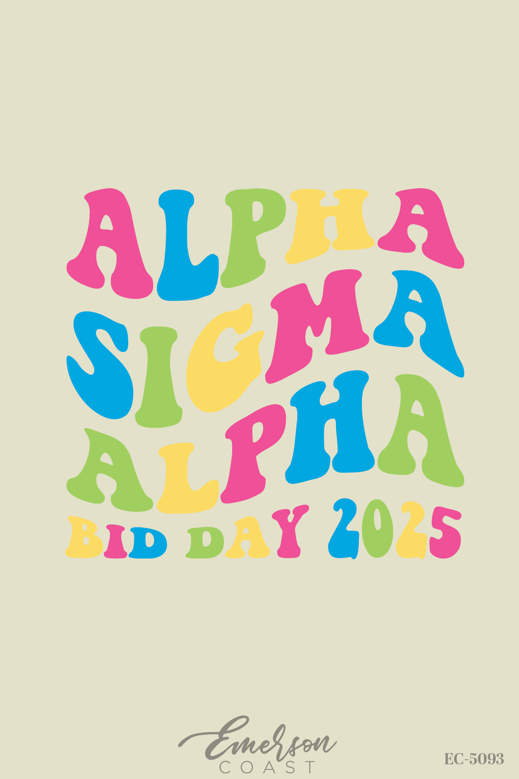 Alpha Sigma Alpha Colorful Groovy Bid Day T-Shirt