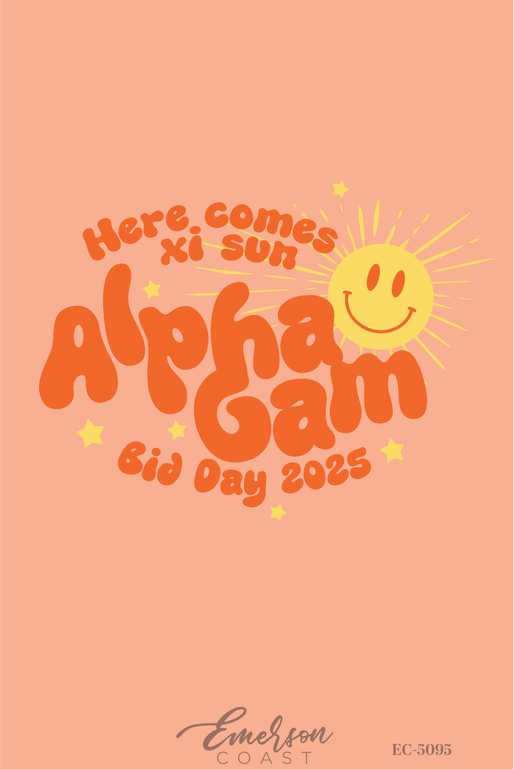 Alpha Gamma Delta Here Comes Xi Sun Bid Day T-Shirt