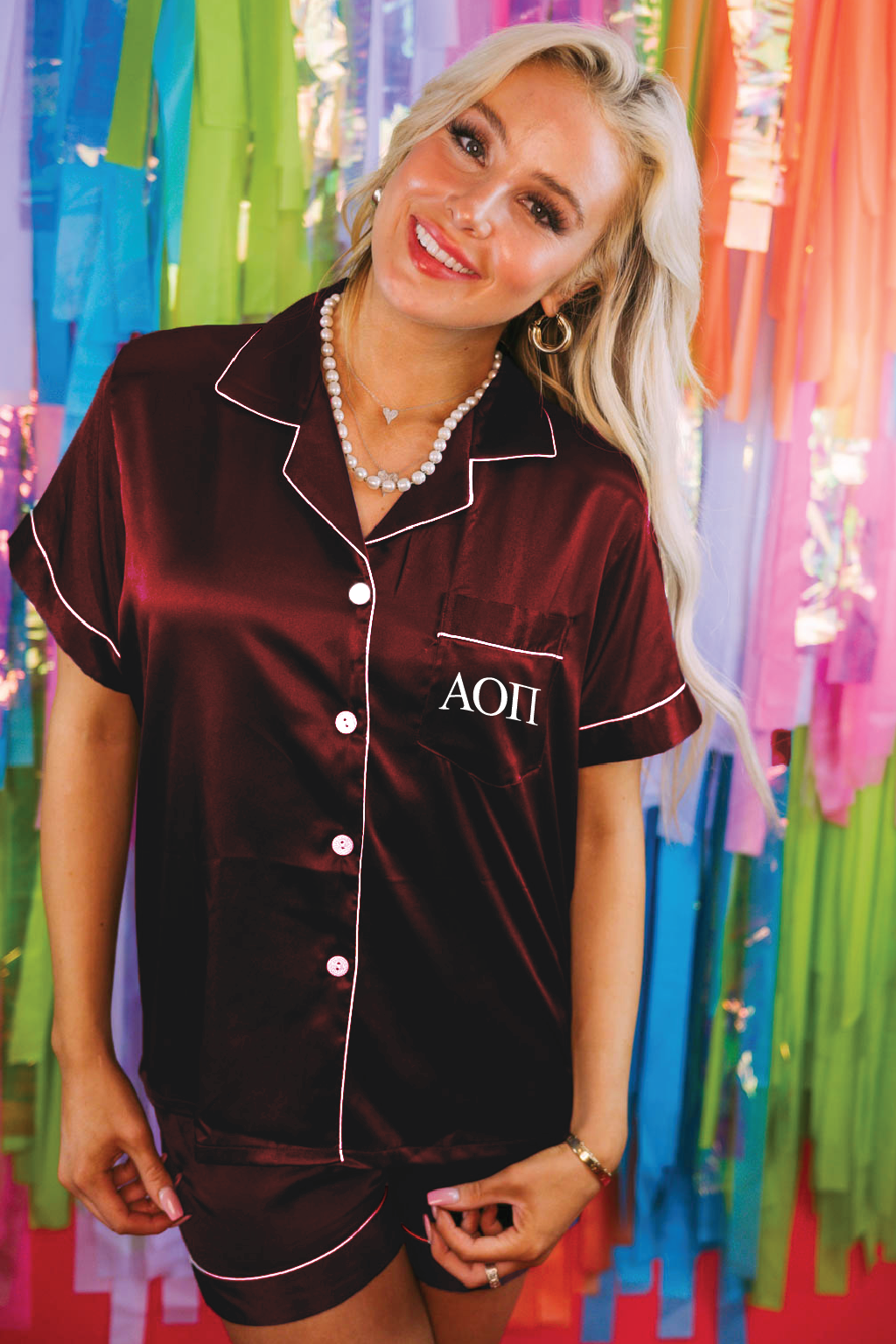 Alpha Omicron Pi Dark Red Pajamas
