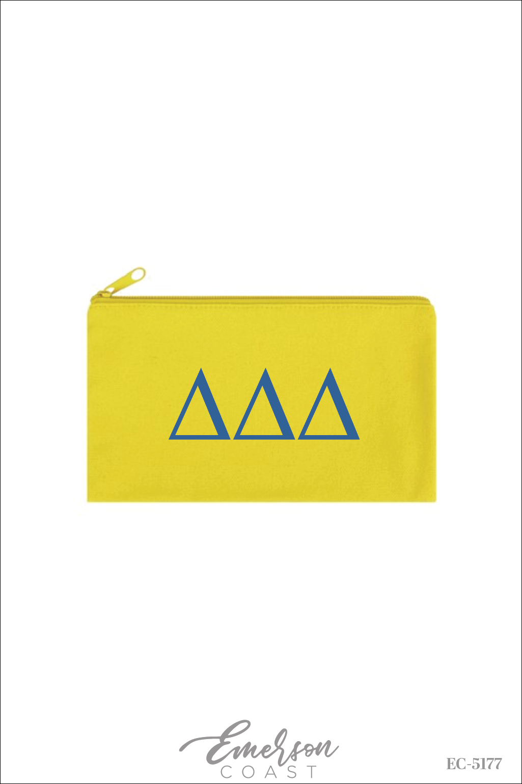 Delta Delta Delta Yellow Makeup Bag