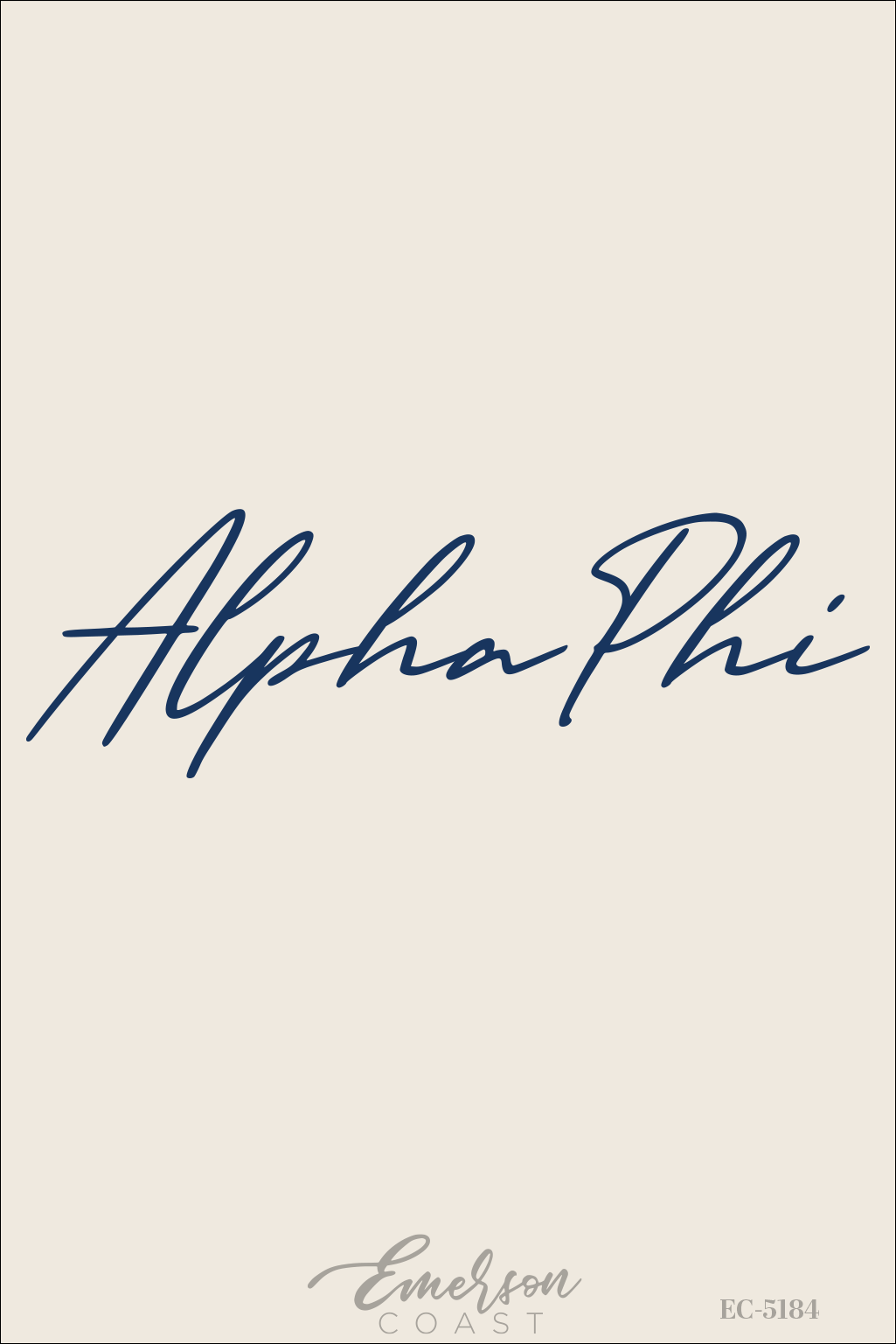 Alpha Phi Cream Script Set