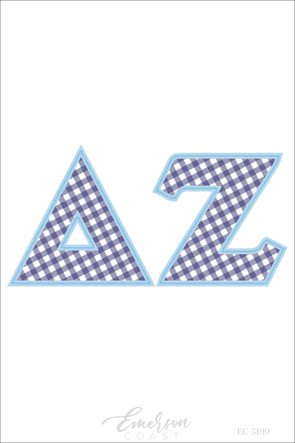 Delta Zeta Gingham Letter Bid Day Jersey