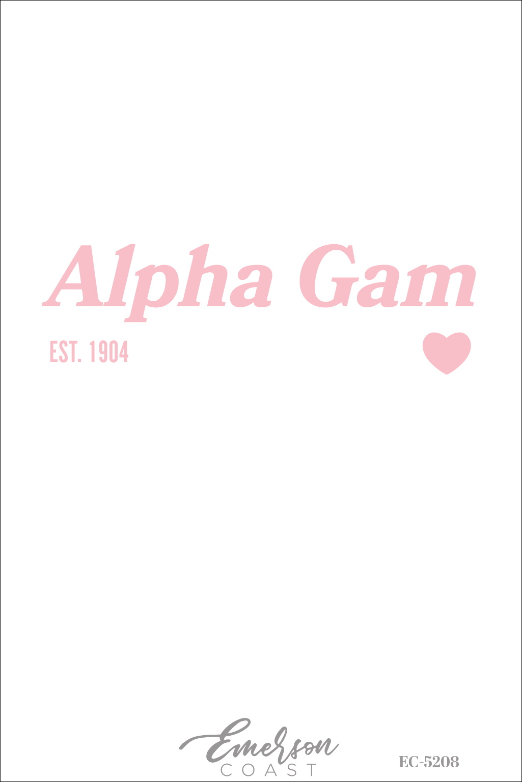 Alpha Gamma Delta Simple Pink Heart T-Shirt