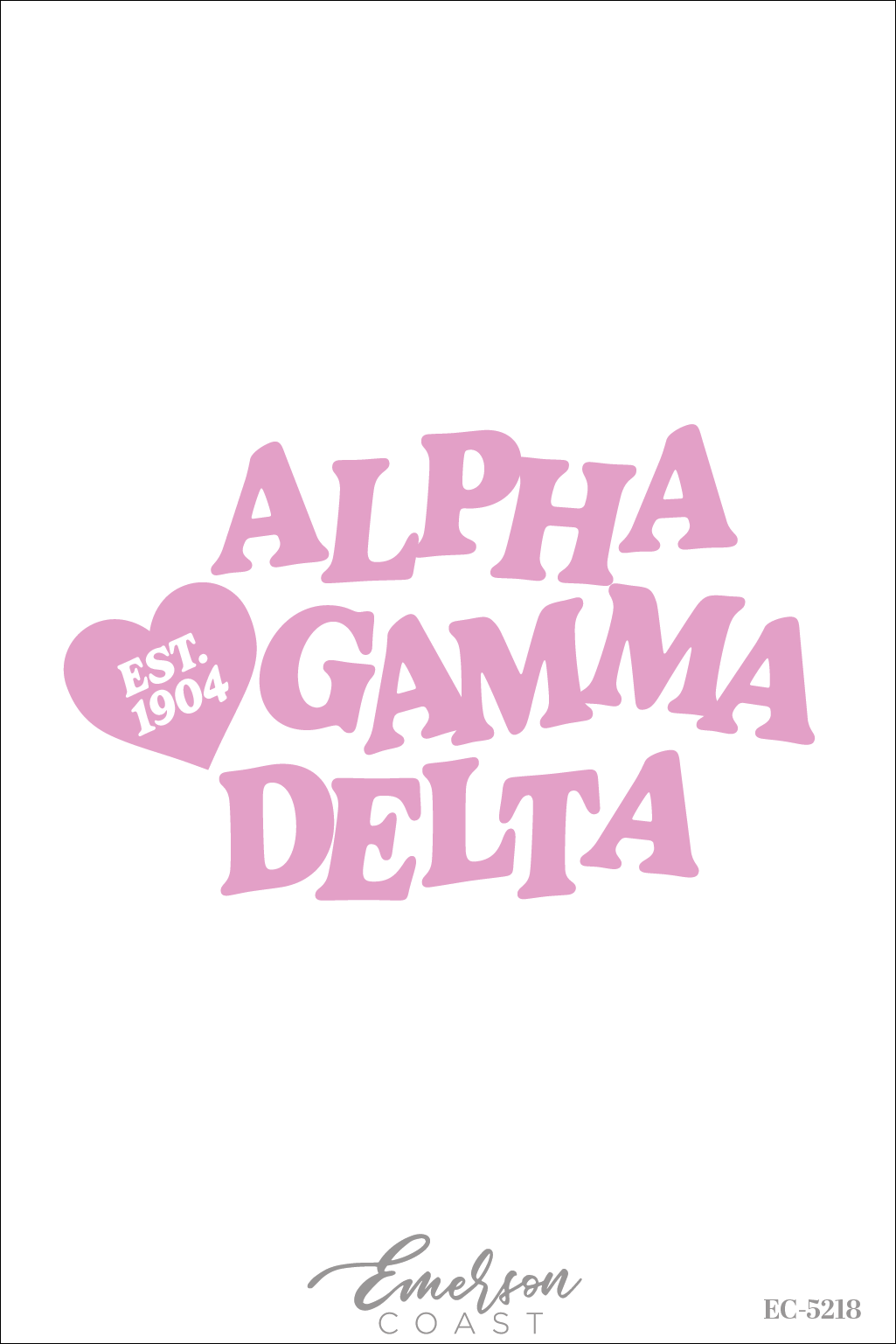 Alpha Gamma Delta Pink Heart Recruitment T-Shirt