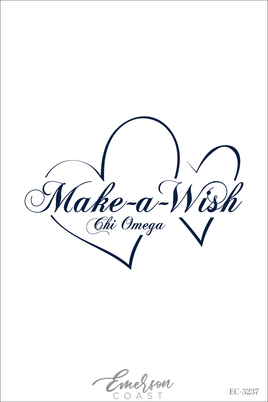 Chi Omega Make A Wish Heart Recruitment T-Shirt