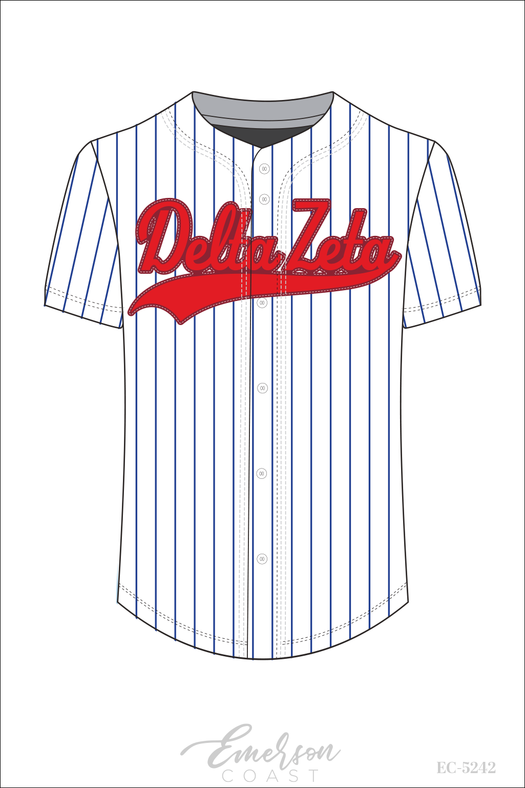 Delta Zeta Pinstripe Baseball Bid Day Jersey