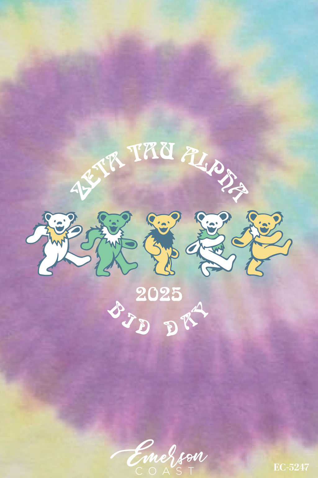 Zeta Tau Alpha Tie Dye Bid Day T-Shirt