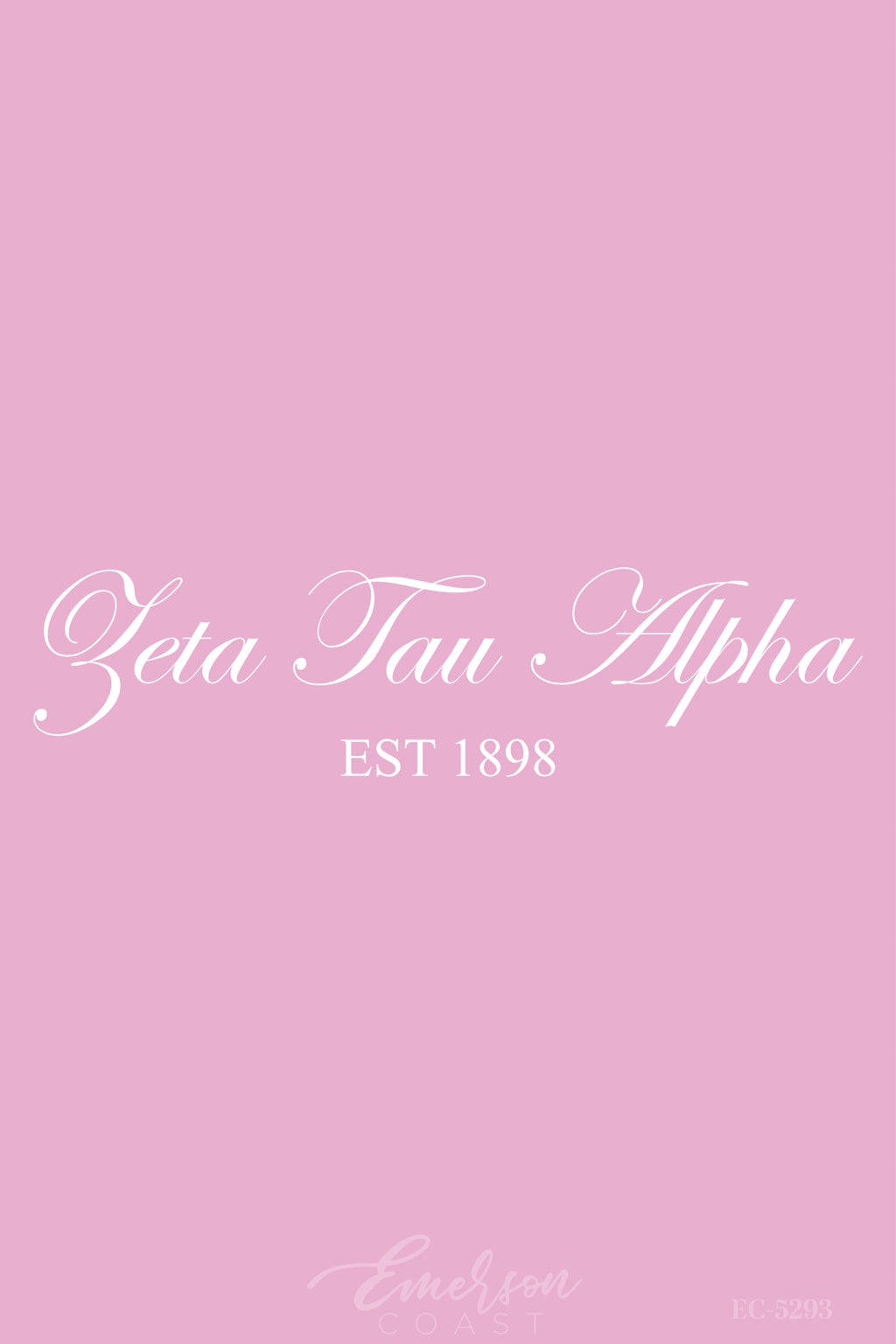 Zeta Tau Alpha Light Pink Script Bid Day T-Shirt