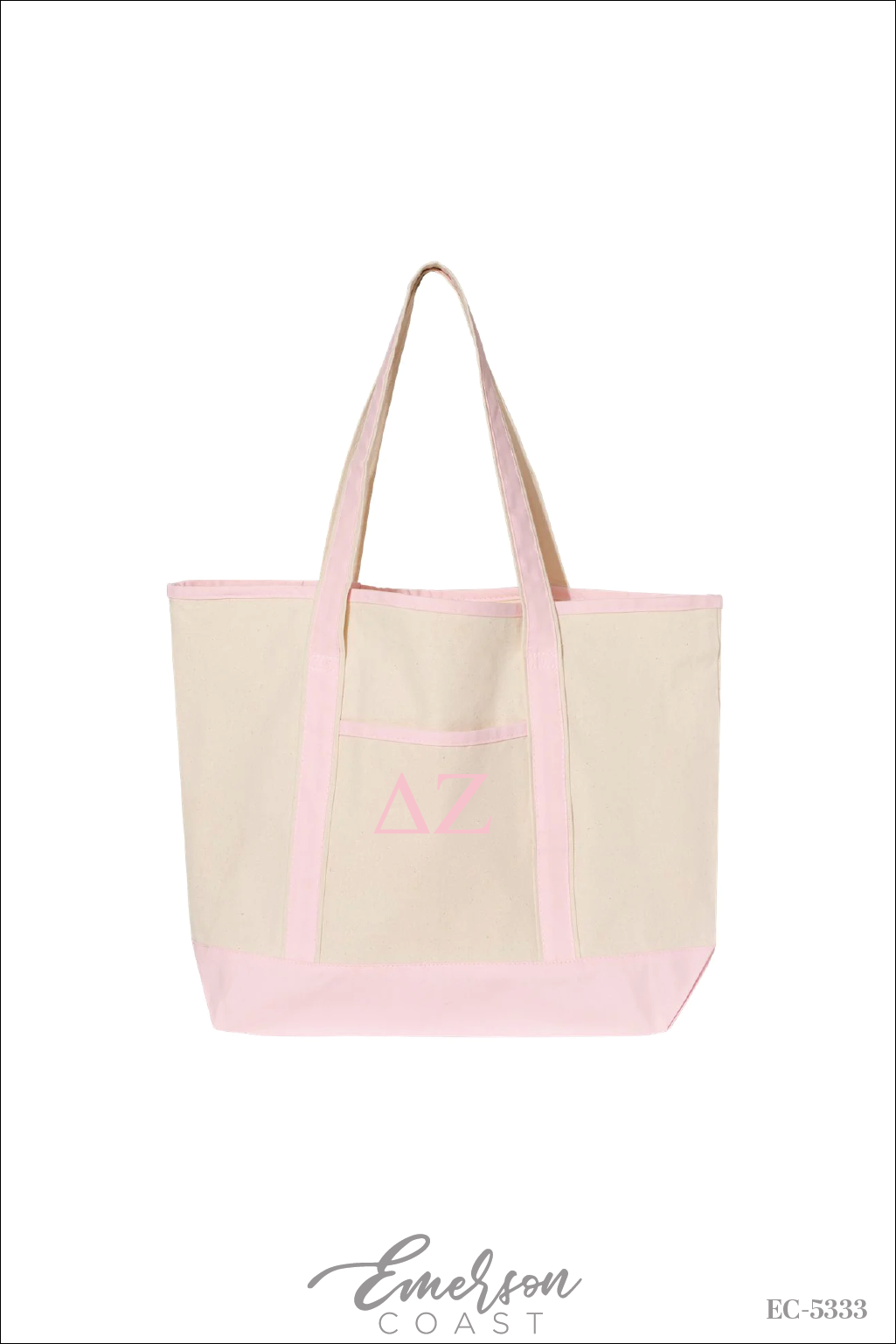 Delta Zeta Light Pink Bid Day Tote