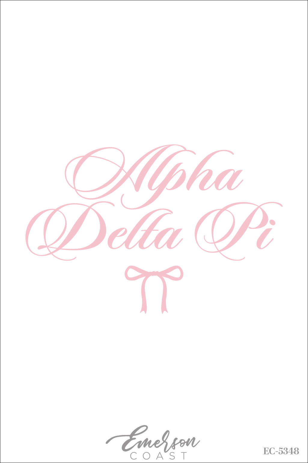 Alpha Delta Pi Simple Pink Bow Bid Day T-Shirt