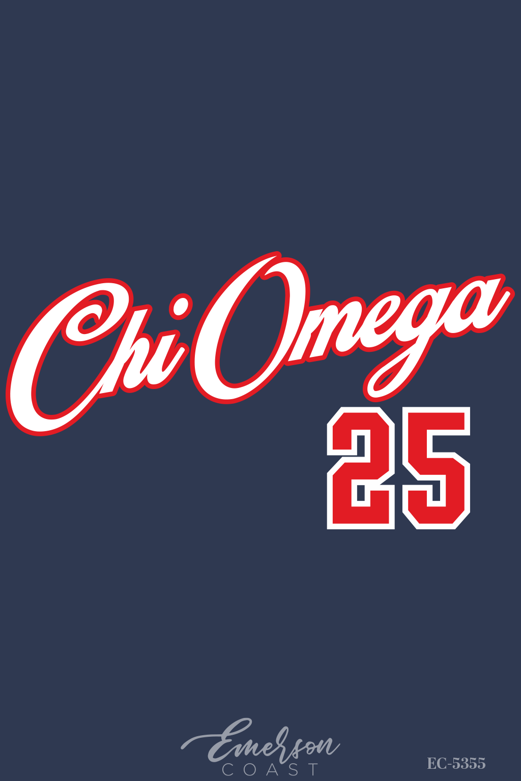 Chi Omega Navy Sporty Bid Day T-Shirt