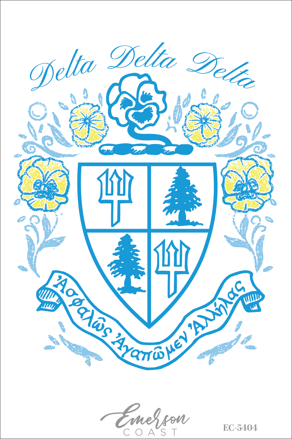 Delta Delta Delta Watercolor Crest Recruitment T-Shirt