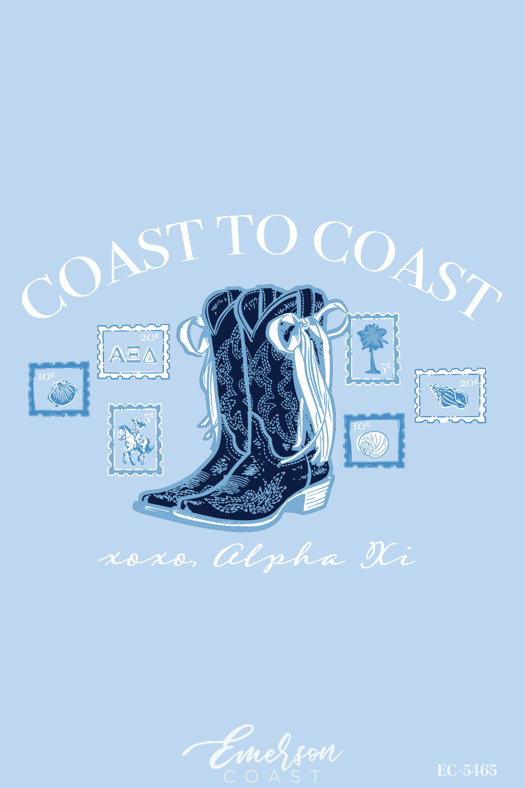 Alpha Xi Delta Coast To Coast Bid Day T-Shirt