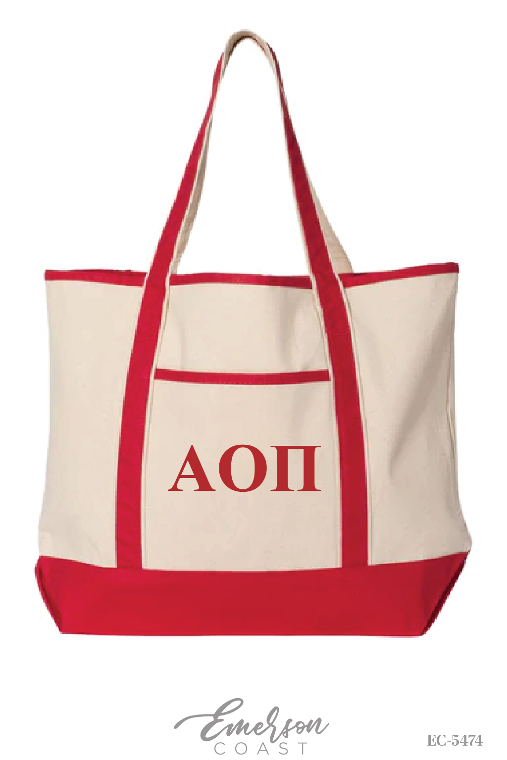 Alpha Omicron Pi Red Bid Day Tote