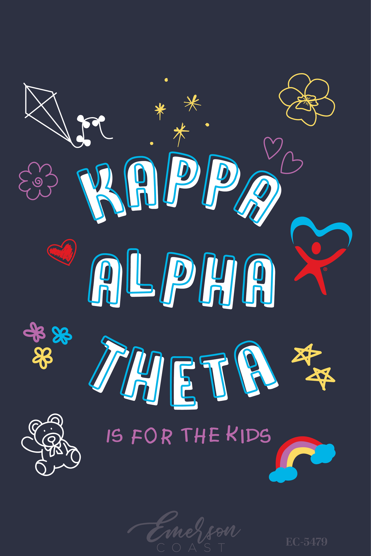Kappa Alpha Theta Doodle For The Kids Philanthropy T-Shirt