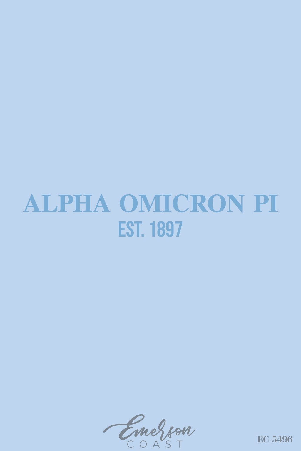 Alpha Omicron Pi Simple Light Blue Recruitment T-Shirt