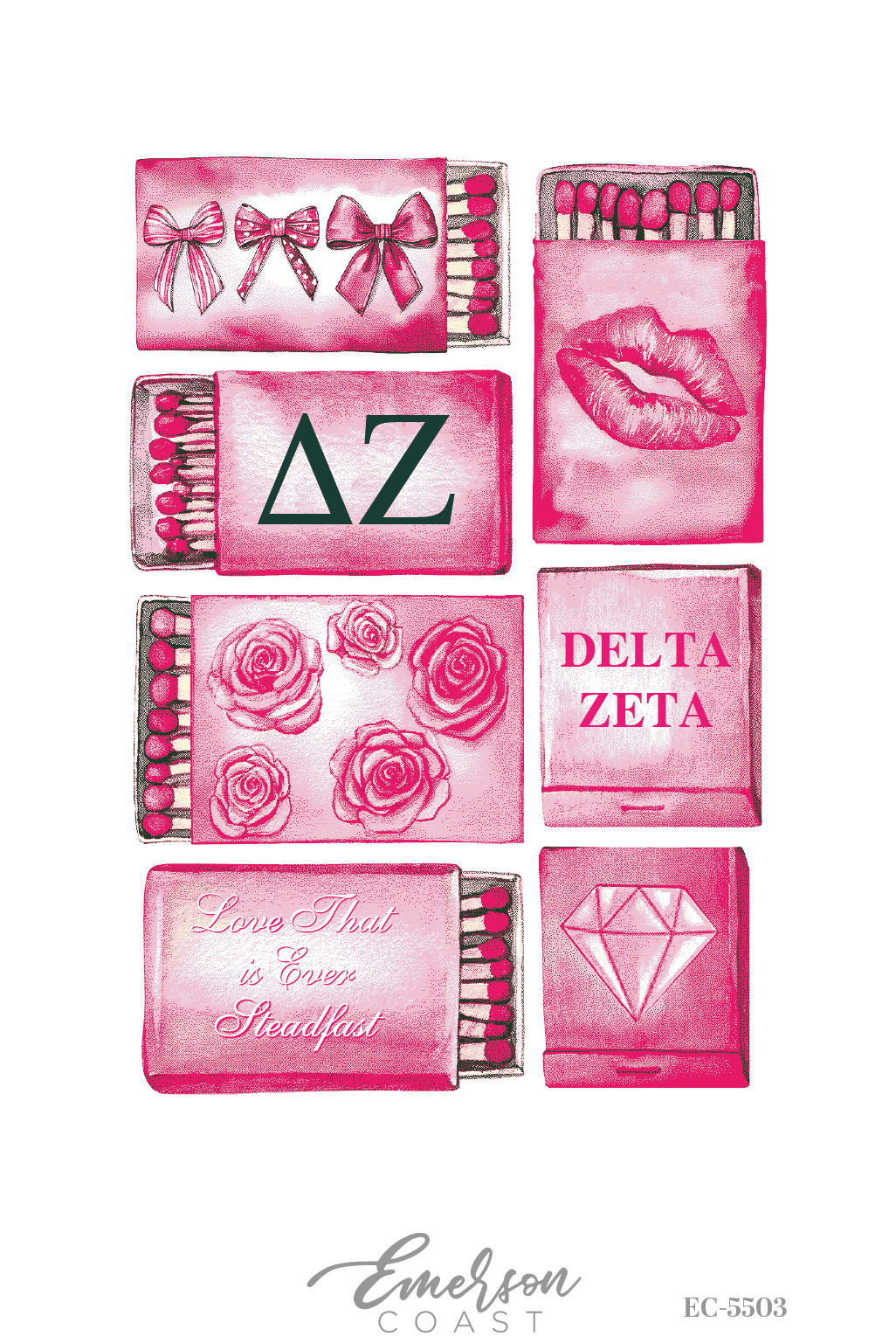 Delta Zeta Pink Girly Matchbox Work Week T-Shirt