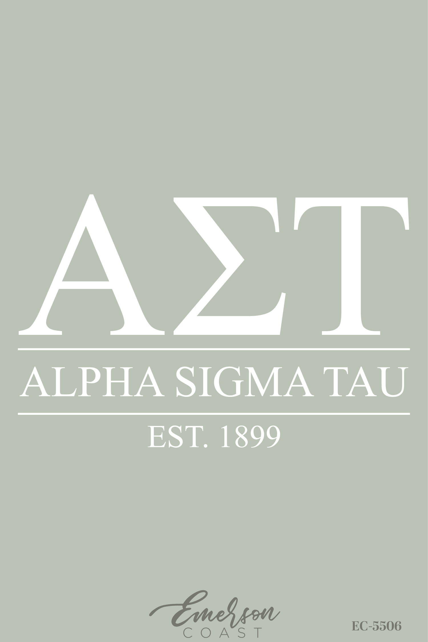 Alpha Sigma Tau Sage Green Letter Tee