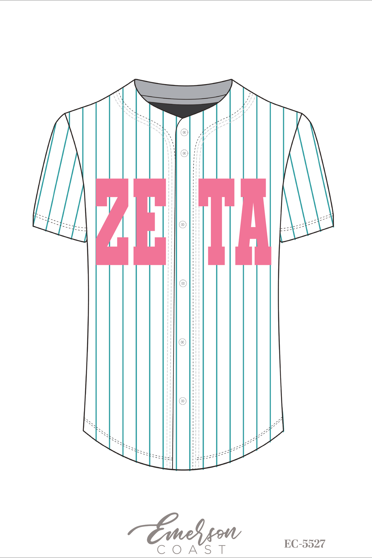 Zeta Tau Alpha Pinstripe Baseball Jersey