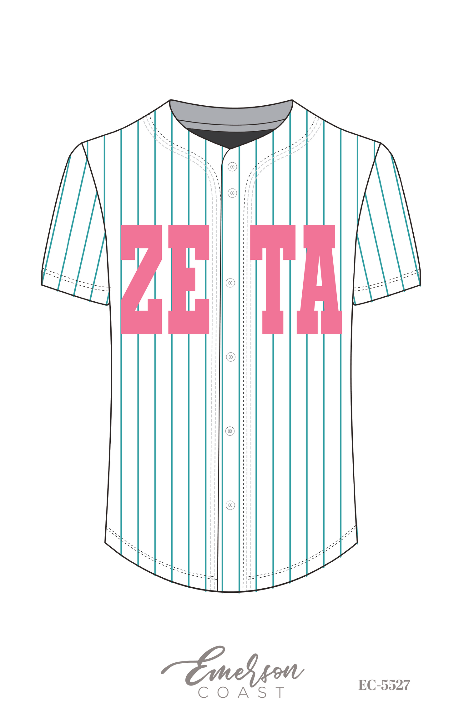 Zeta Tau Alpha Pinstripe Baseball Jersey