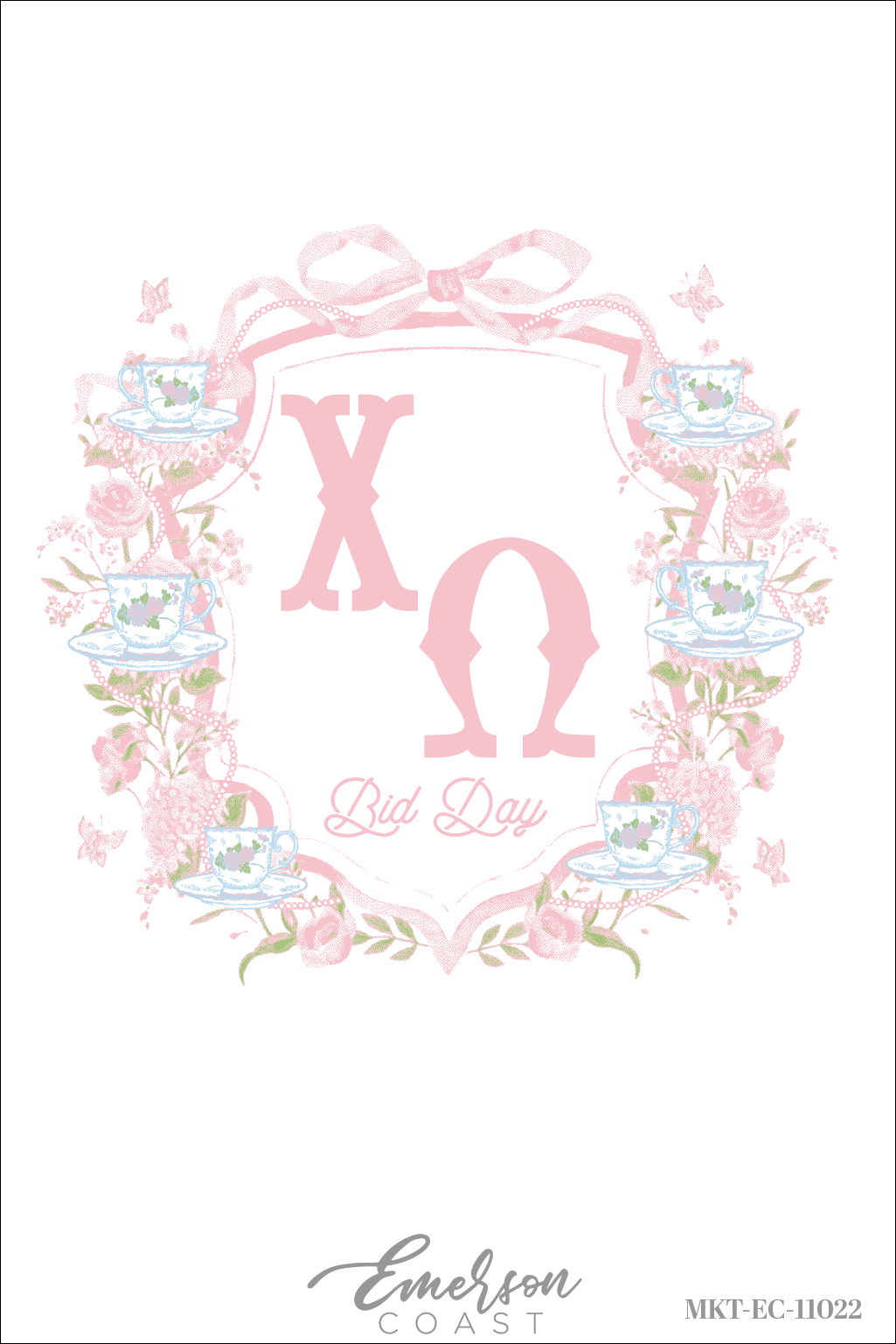 Chi Omega Tea Party Bid Day T-Shirt