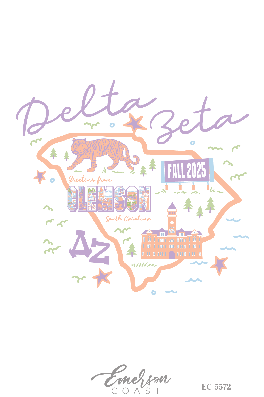 Delta Zeta Clemson University FDOC Shirts