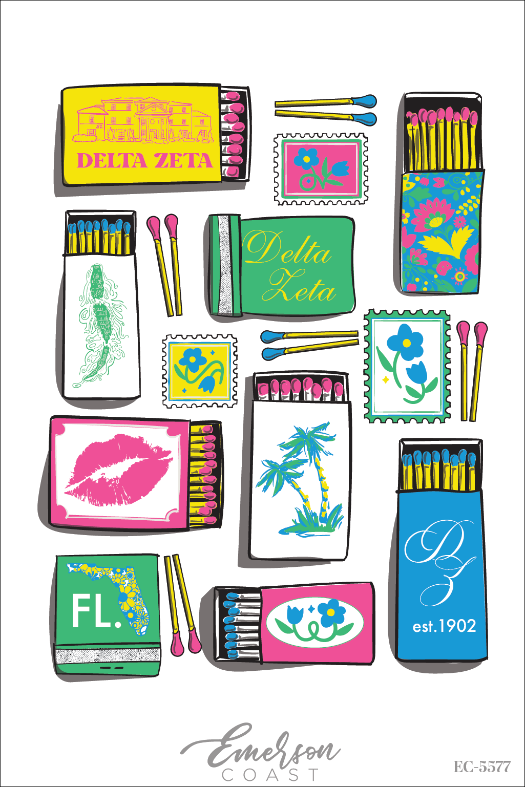 Delta Zeta Palm Beach Matchbox Bid Day Tee