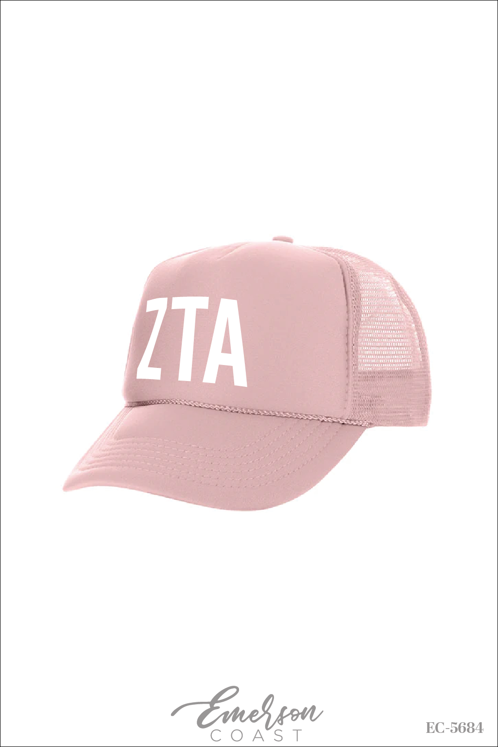 Zeta Tau Alpha Light Pink Trucker Hat